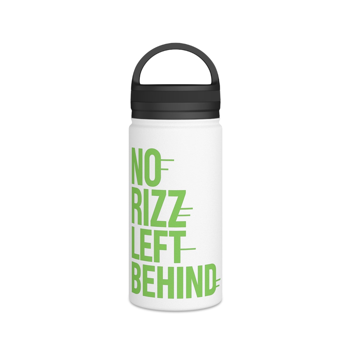 eco-friendly stainless steel water bottle - no rizz left behind, 12oz double-wall insulation, bpa-free, vibrant colors, perfect for gym, hiking, and daily hydration