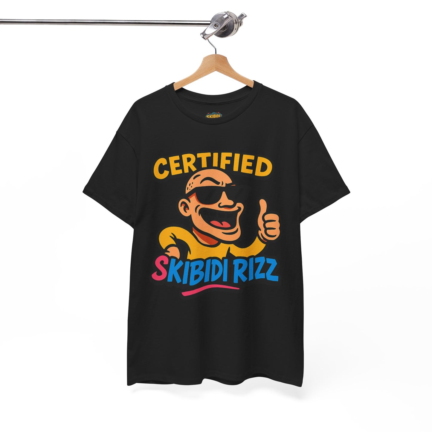 certified skibidi rizz unisex heavy cotton tee casual fun wear - stylish graphic t-shirt for men and women, soft, comfortable, perfect for parties, festivals, and everyday use