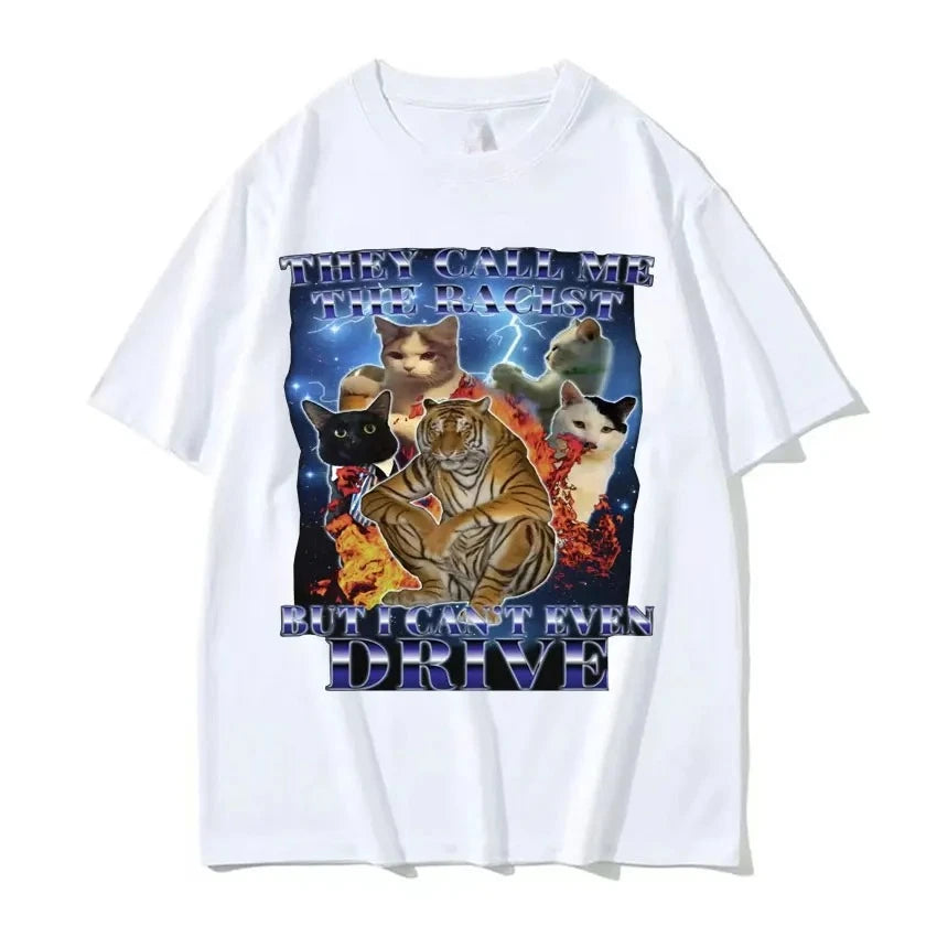 funny cat meme graphic t-shirt for kids