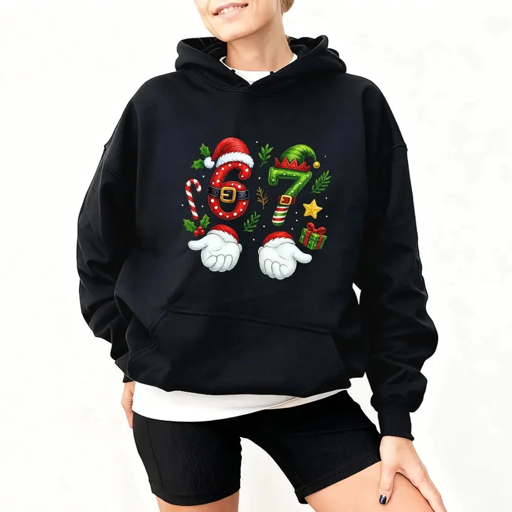 six seven christmas hoodie with fun graphic design