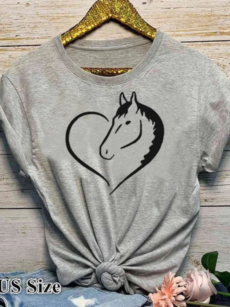 horse heart print yellow t-shirt for kids