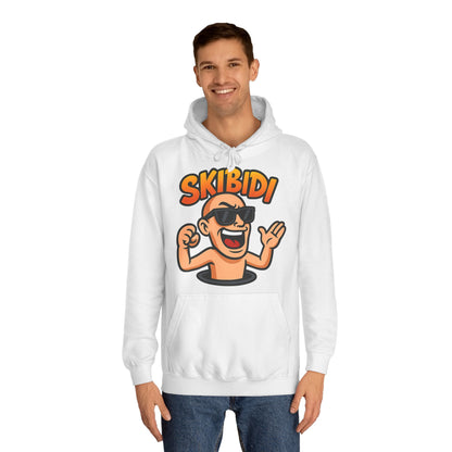 Skibidi Unisex College Hoodie - Fun & Lively Streetwear for Men and Women, Cozy Casual Wear, Adjustable Hood, Kangaroo Pocket, Perfect for College Students and Trendy Looks