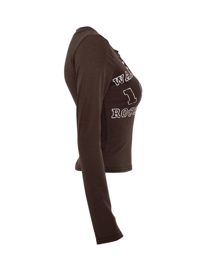 Brown Long Sleeve Skibidi T-shirt for Kids