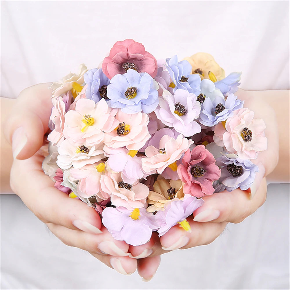 30 pcs mini daisy artificial silk flowers for crafts