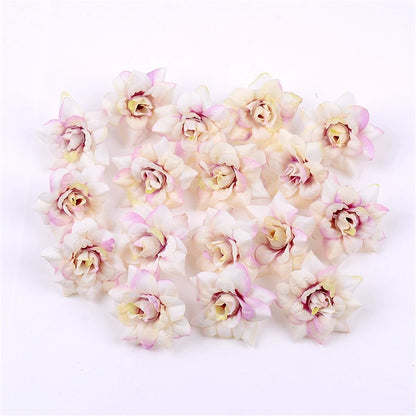 10 Pcs Silk Rose Flower Heads for Crafting and Decor