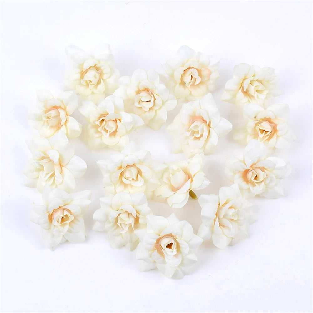 10 pcs silk rose flower heads for crafting and decor