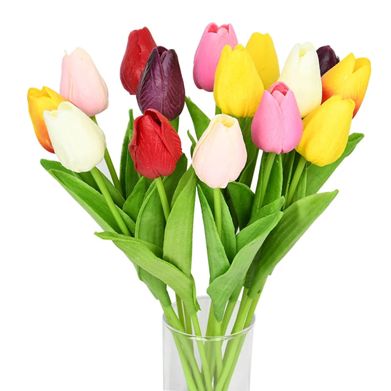 10pcs real touch tulip artificial flower bouquet