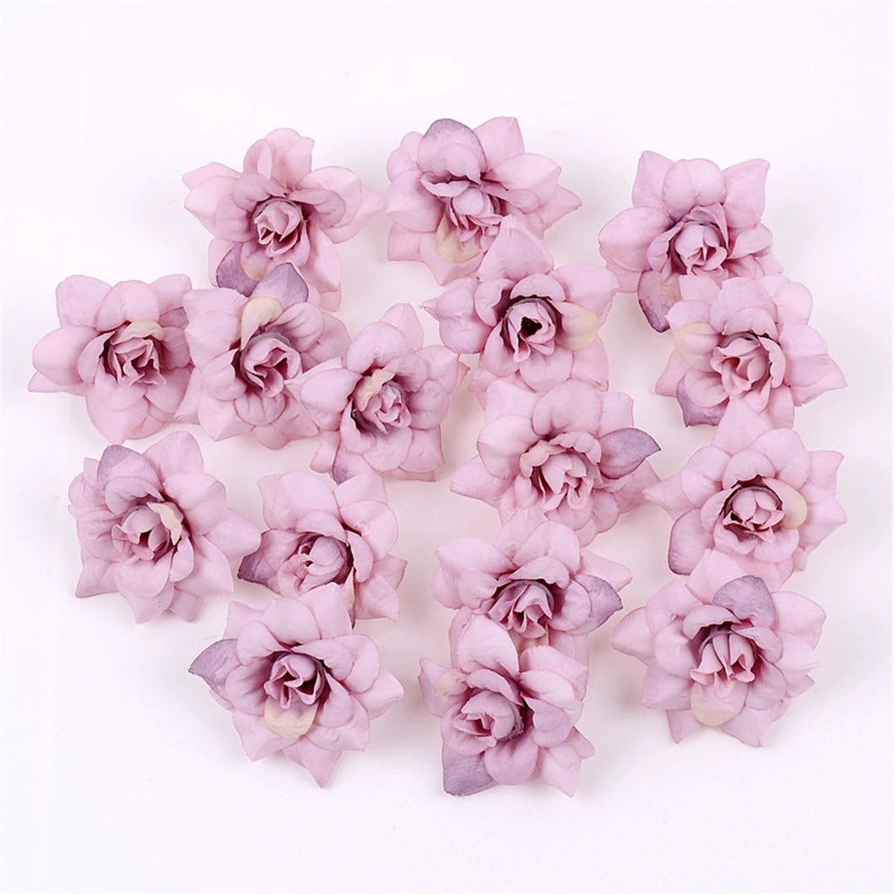 10 pcs silk rose flower heads for crafting and decor