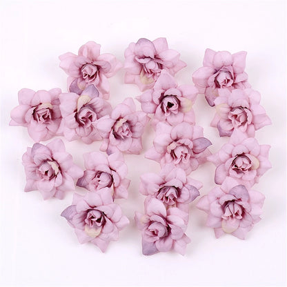 10 Pcs Silk Rose Flower Heads for Crafting and Decor