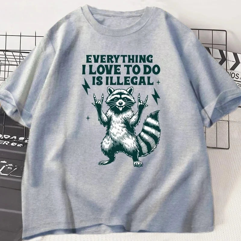 funny raccoon graphic t-shirt for kids