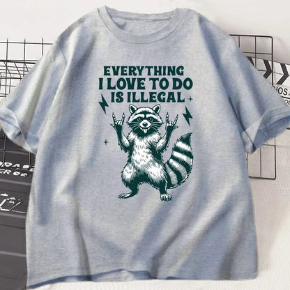 Funny Raccoon Graphic T-Shirt for Kids