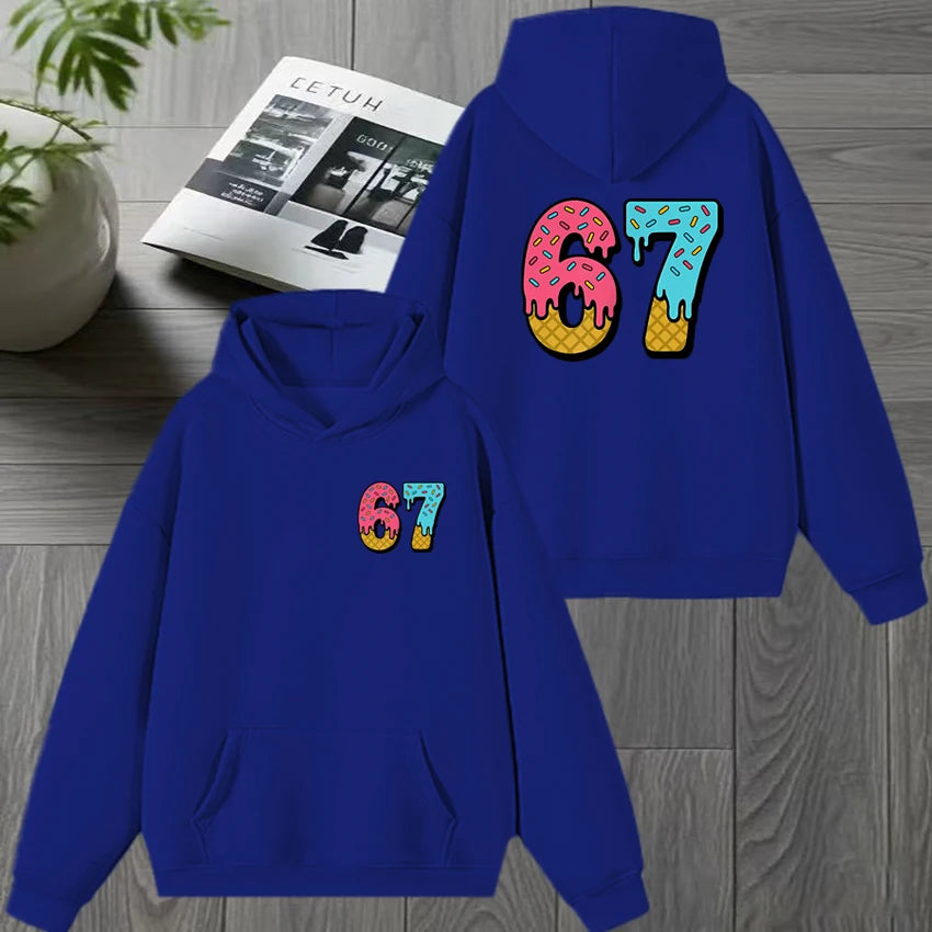 double-sided printed hoodie with fun design