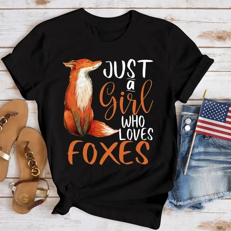 just a girl who loves foxes t-shirt