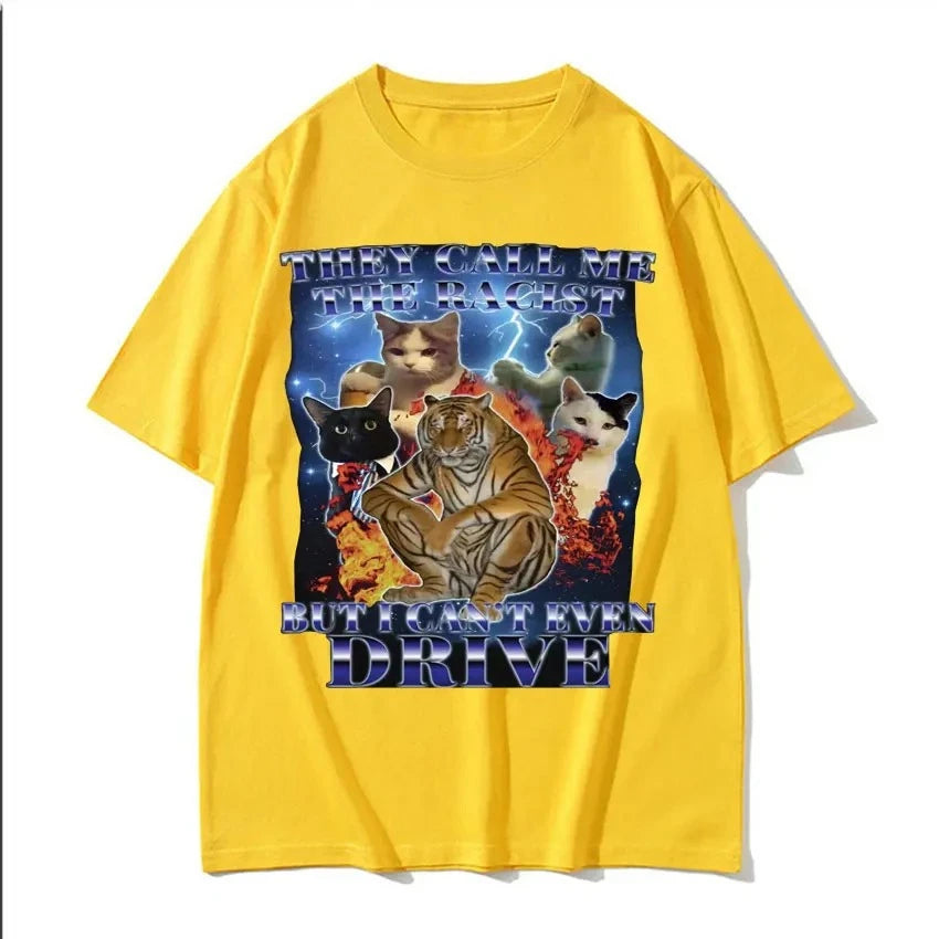 funny cat meme graphic t-shirt for kids