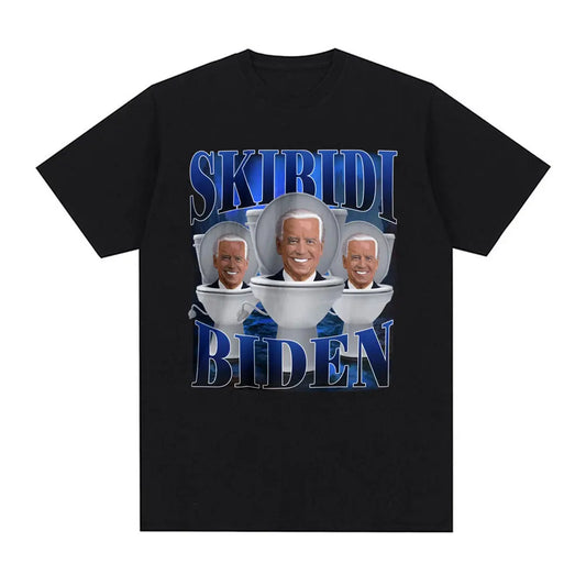 Skibidi Biden Funny Meme T-shirt for Kids and Teens