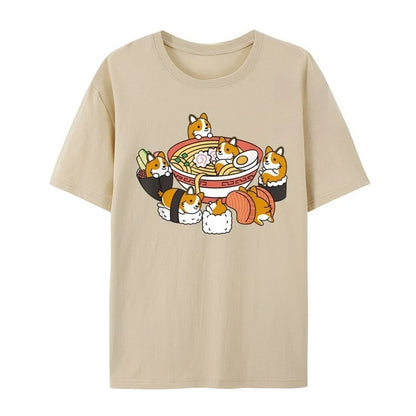 Ramen Sushi Corgi Short-Sleeved T-shirt