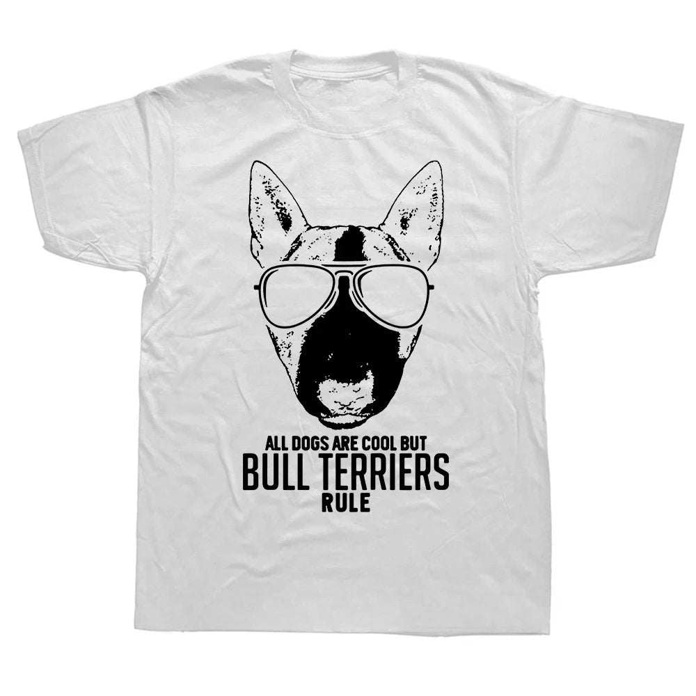 pew pew bull terrier graphic t-shirt for kids