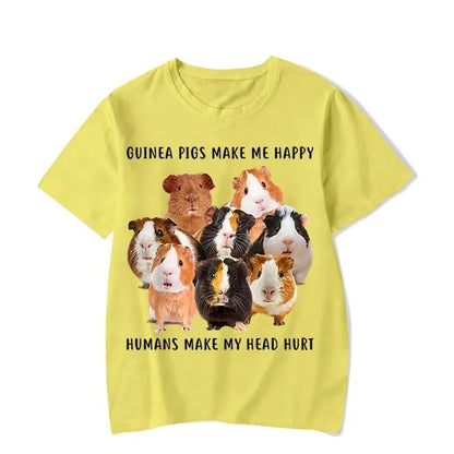 Guinea Pigs Make Me Happy Graphic T-shirt