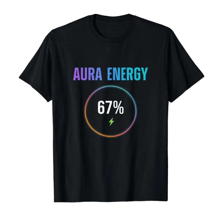 aura energy 67% meme t-shirt for kids