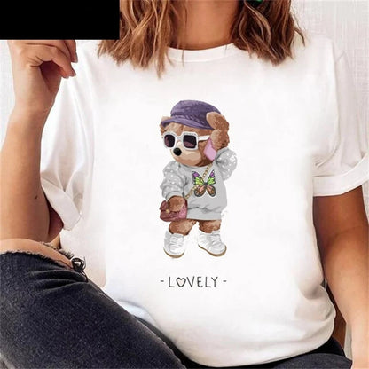 Casual Bear Print T-shirt for Kids