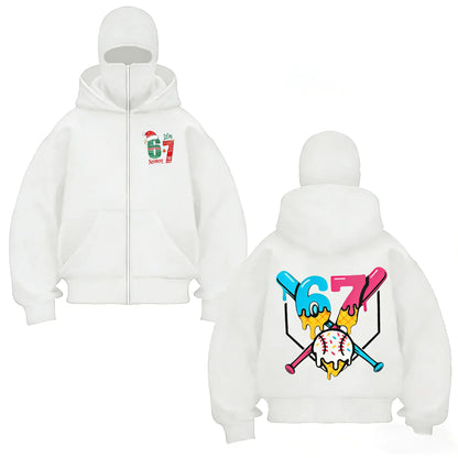 Boys' Black Cotton Hooded Hoodie with Cartoon Prints