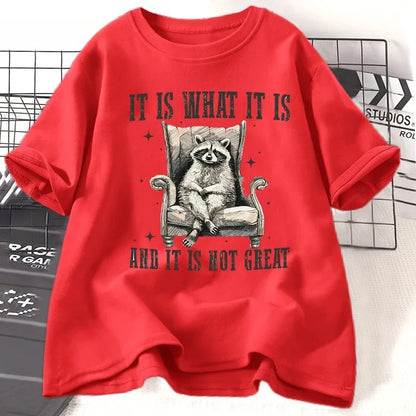 Cute Feral Racoon Graphic T-Shirt for Kids