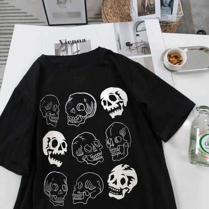 Skull Print Graphic T-Shirt for Kids