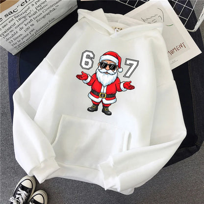 Y2K Christmas Santa Graphic Hoodie for Kids