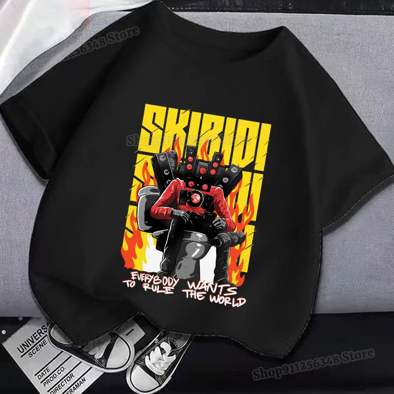 skibidi toilet kids summer t-shirt