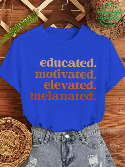 Educated Motivated Melanated T-Shirt for Kids