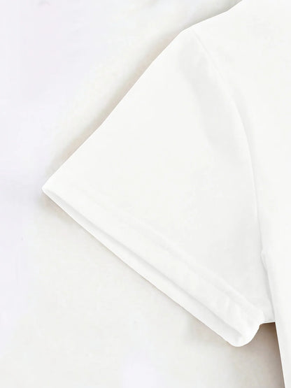 Kids' Casual Crew Neck T-shirt with Tulip Print