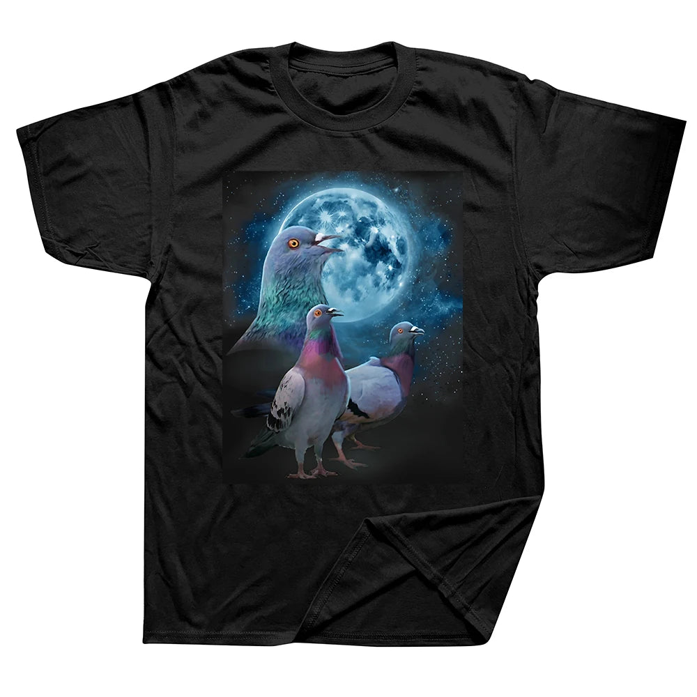 pigeons howling at the moon t-shirt