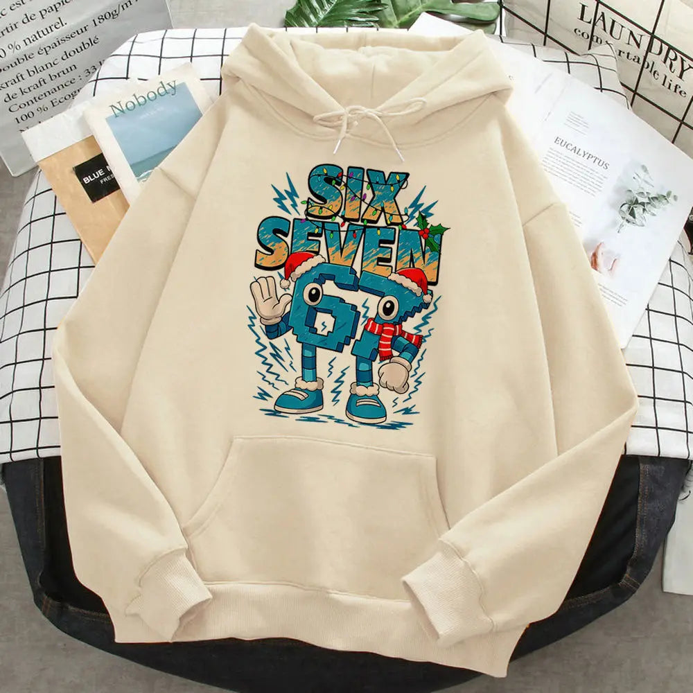 six seven cartoon hoodie for kids