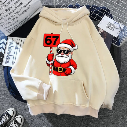 Y2K Christmas Santa Graphic Hoodie for Kids