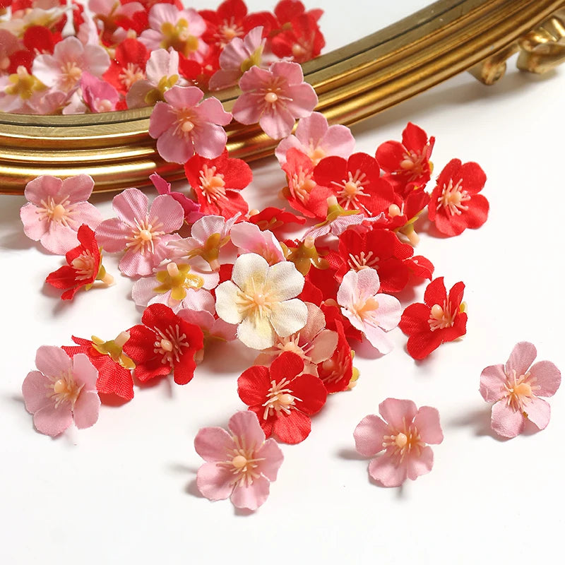 50 mini daisy silk flowers for diy crafts and decoration