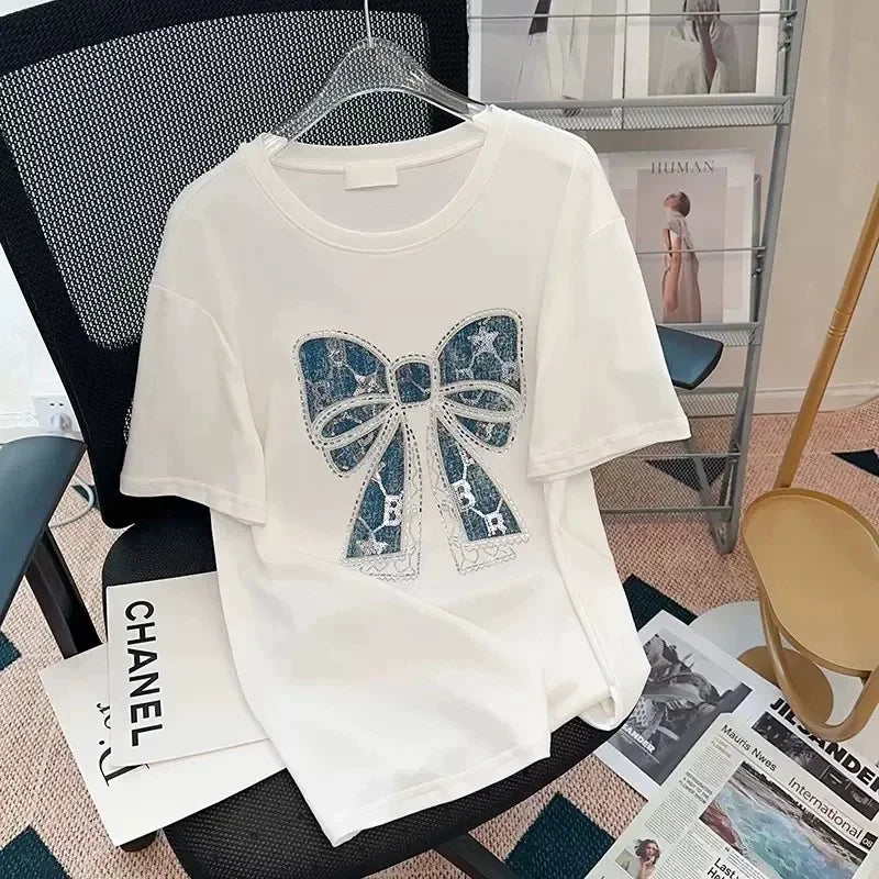 skibidi bows print t-shirt for kids