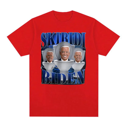 Skibidi Biden Funny Meme T-shirt for Kids and Teens