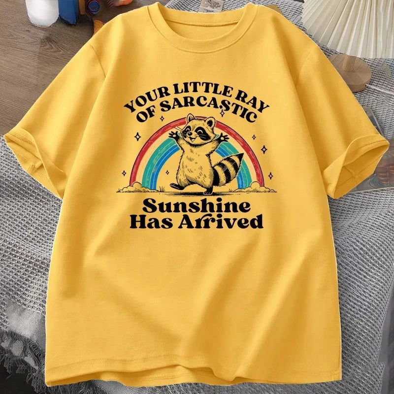 sassy raccoon graphic t-shirt for kids