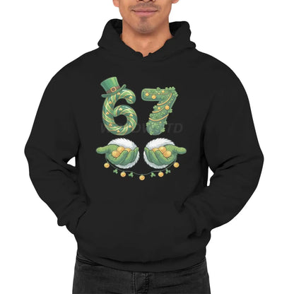 Funny 67 Unisex Hoodie with Lucky Clover Design
