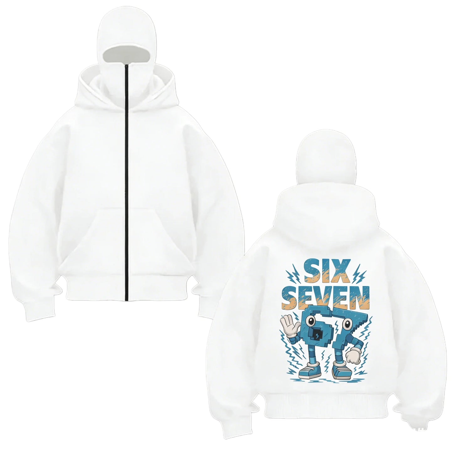 double layered pullover hoodie with fun graphic design