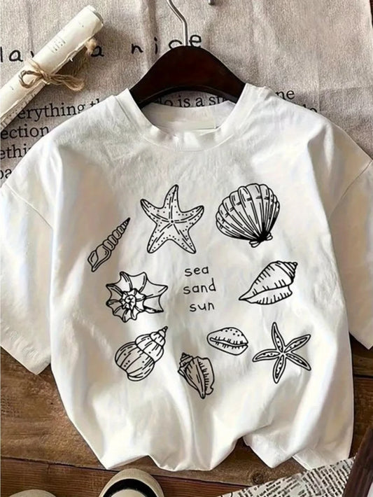 Kids Casual Short-Sleeved T-Shirt with Fun Print