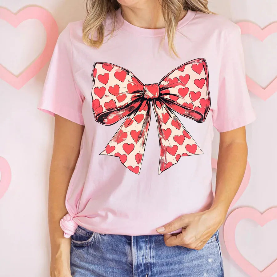 vintage heart and bow graphic t-shirt for kids