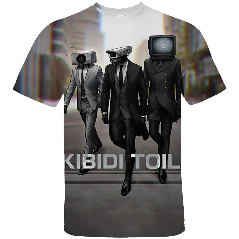3d skibidi toilet graphic t-shirt for kids