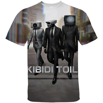3D Skibidi Toilet Graphic T-Shirt for Kids