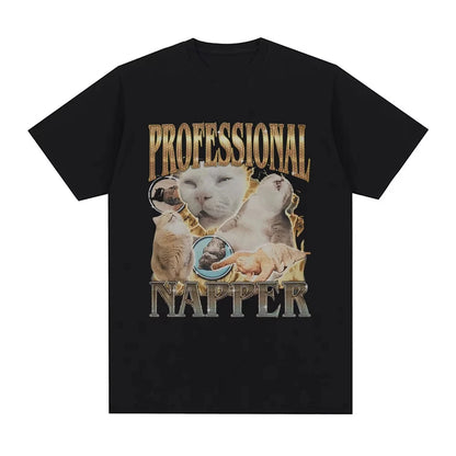 Professional Napper Cat Meme T-shirt for Kids
