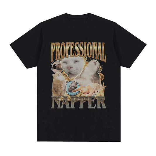 Professional Napper Cat Meme T-shirt for Kids