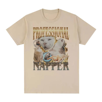 Professional Napper Cat Meme T-shirt for Kids