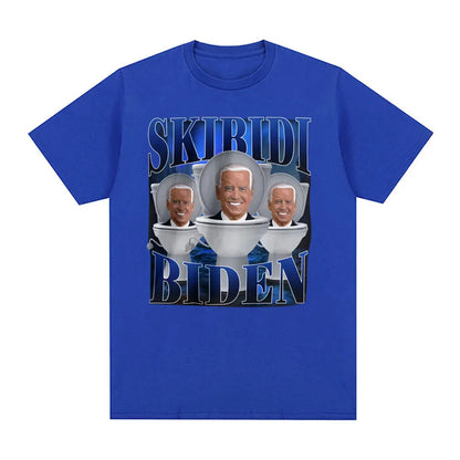 Skibidi Biden Funny Meme T-shirt for Kids and Teens
