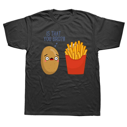 Funny Potato and French Fry Graphic T-Shirt