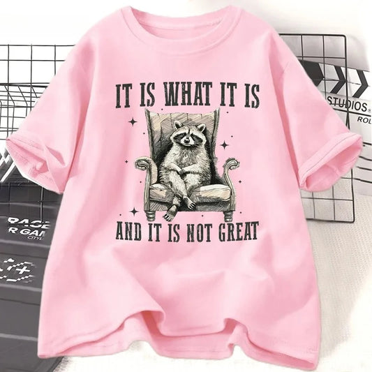 Cute Feral Racoon Graphic T-Shirt for Kids